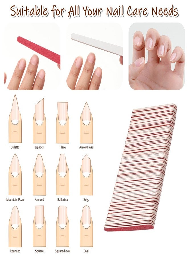 Eldraqth 100pcs Emery Boards for Nails Mini Nail Files 180/240 Grit Nail File Double Sided Small Wood Emory Fingernail Files for Acrylic and Natural Nails Manicure Pedicure - Image 4